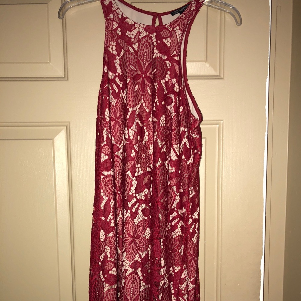 Express Lace Floral Contrast Sheath Dress Small - Picture 2 of 6